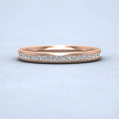 Half Bead Set 0.23ct Round Brilliant Cut Diamond 18ct Rose Gold 2.5mm Ring