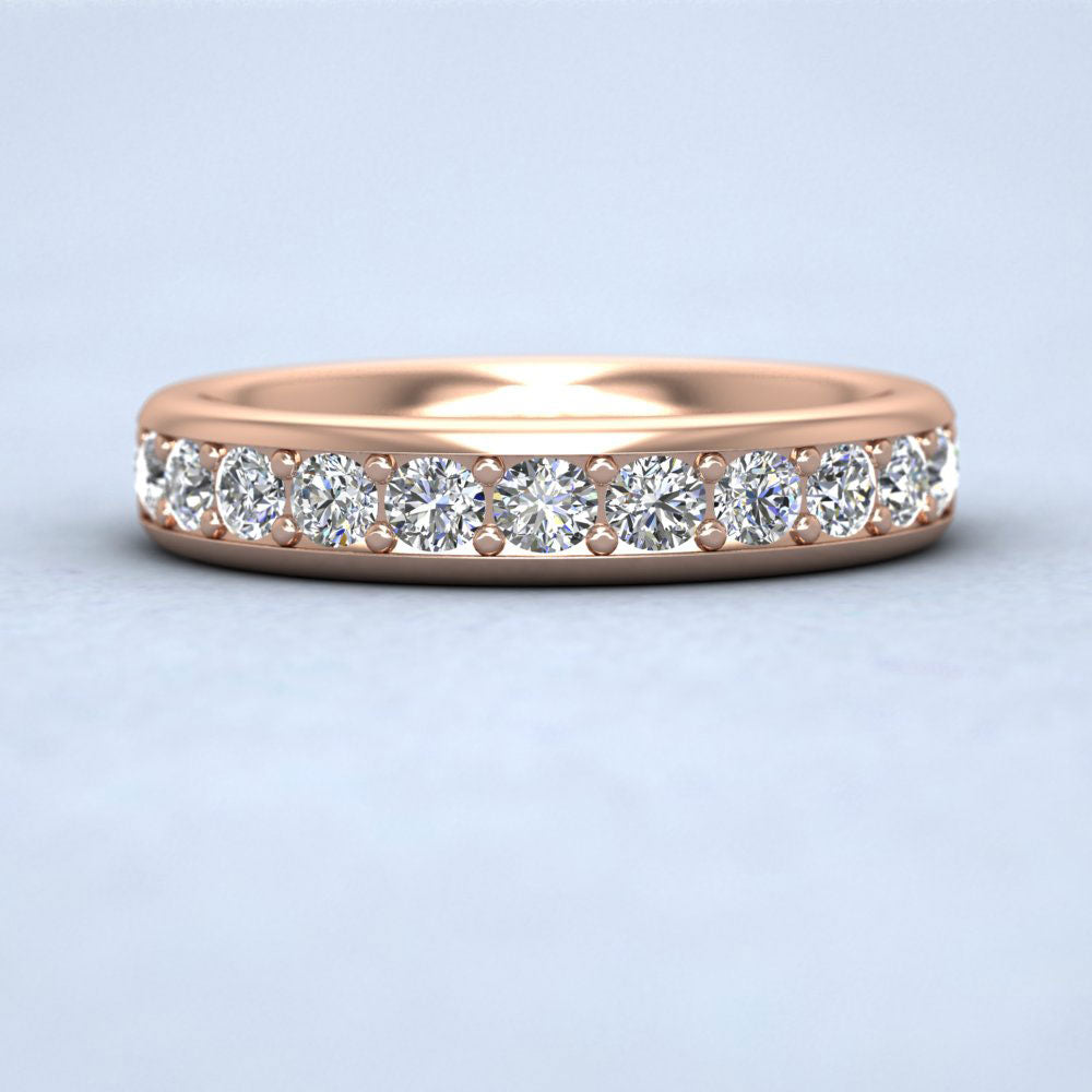 Half Bead Set 0.78ct Round Brilliant Cut Diamond 18ct Rose Gold 4mm Ring