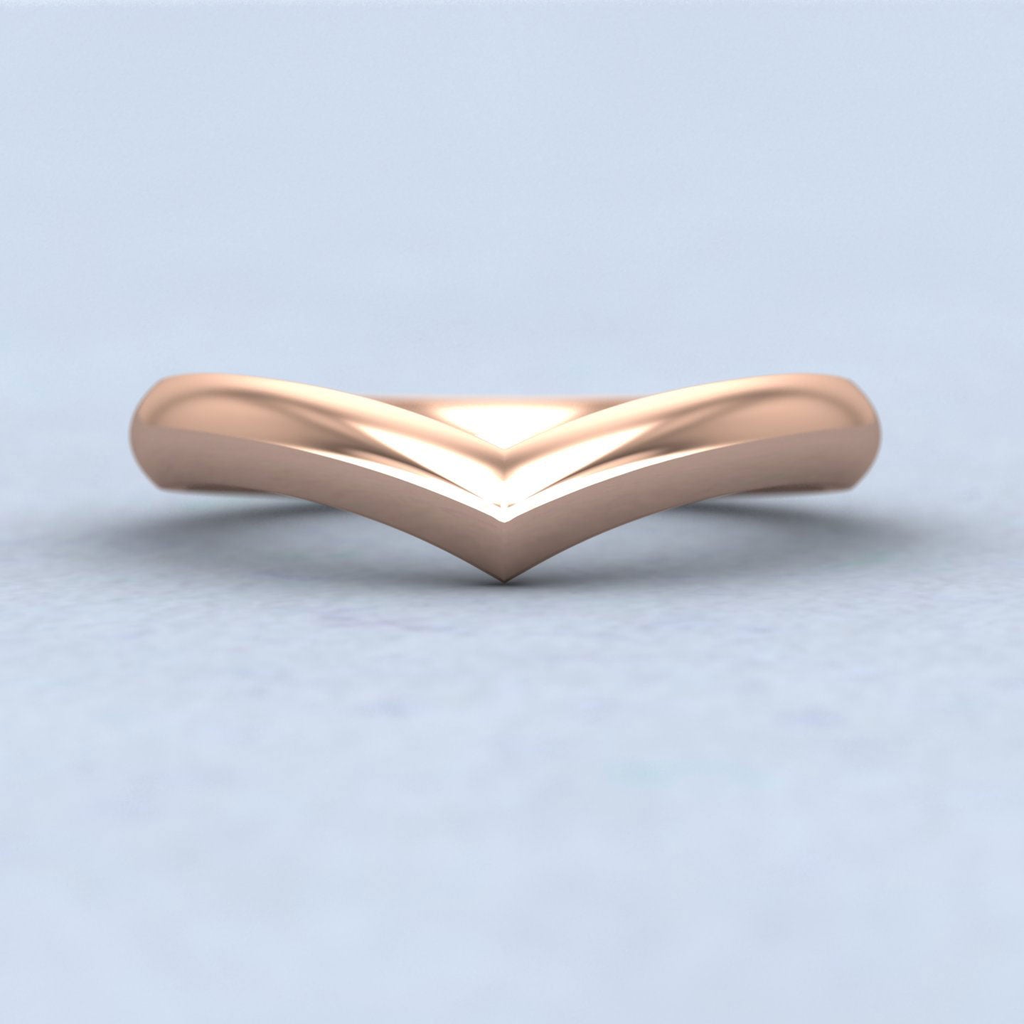 Wishbone Shaped 18ct Rose Gold 3mm Wedding Ring