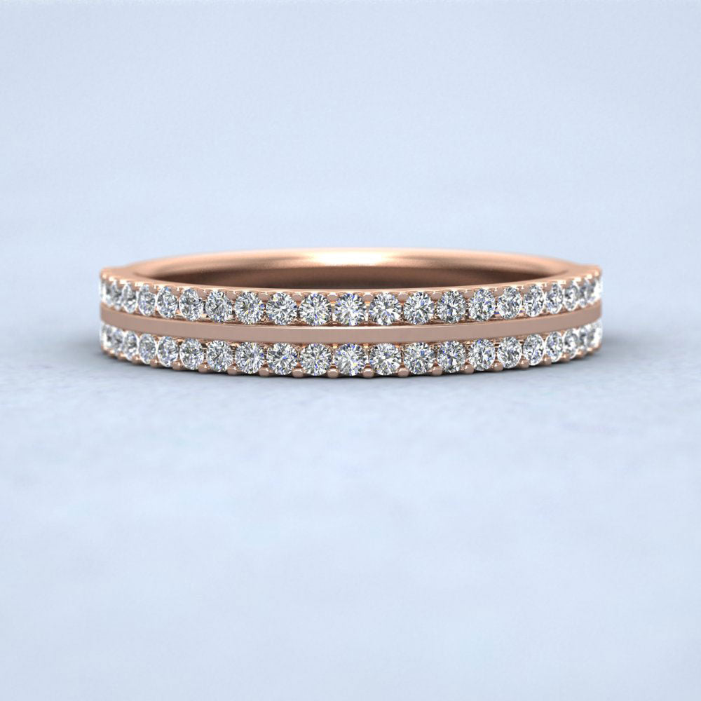 Double Edge Half Claw Set Diamond Ring (0.46ct) In 18ct Rose Gold