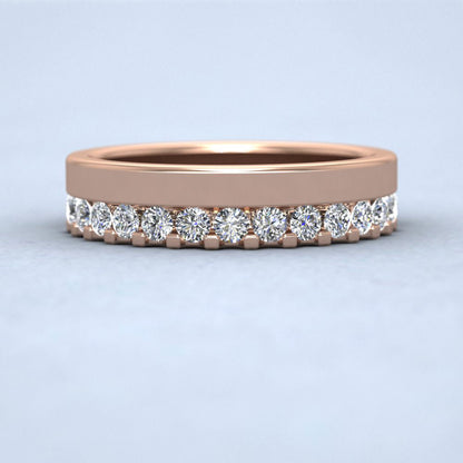 Asymmetric Full Claw Set Diamond Ring (0.98ct) In 9ct Rose Gold