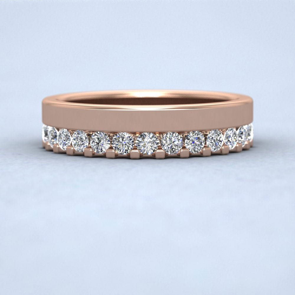 Asymmetric Half Claw Set Diamond Ring (0.49ct) In 18ct Rose Gold