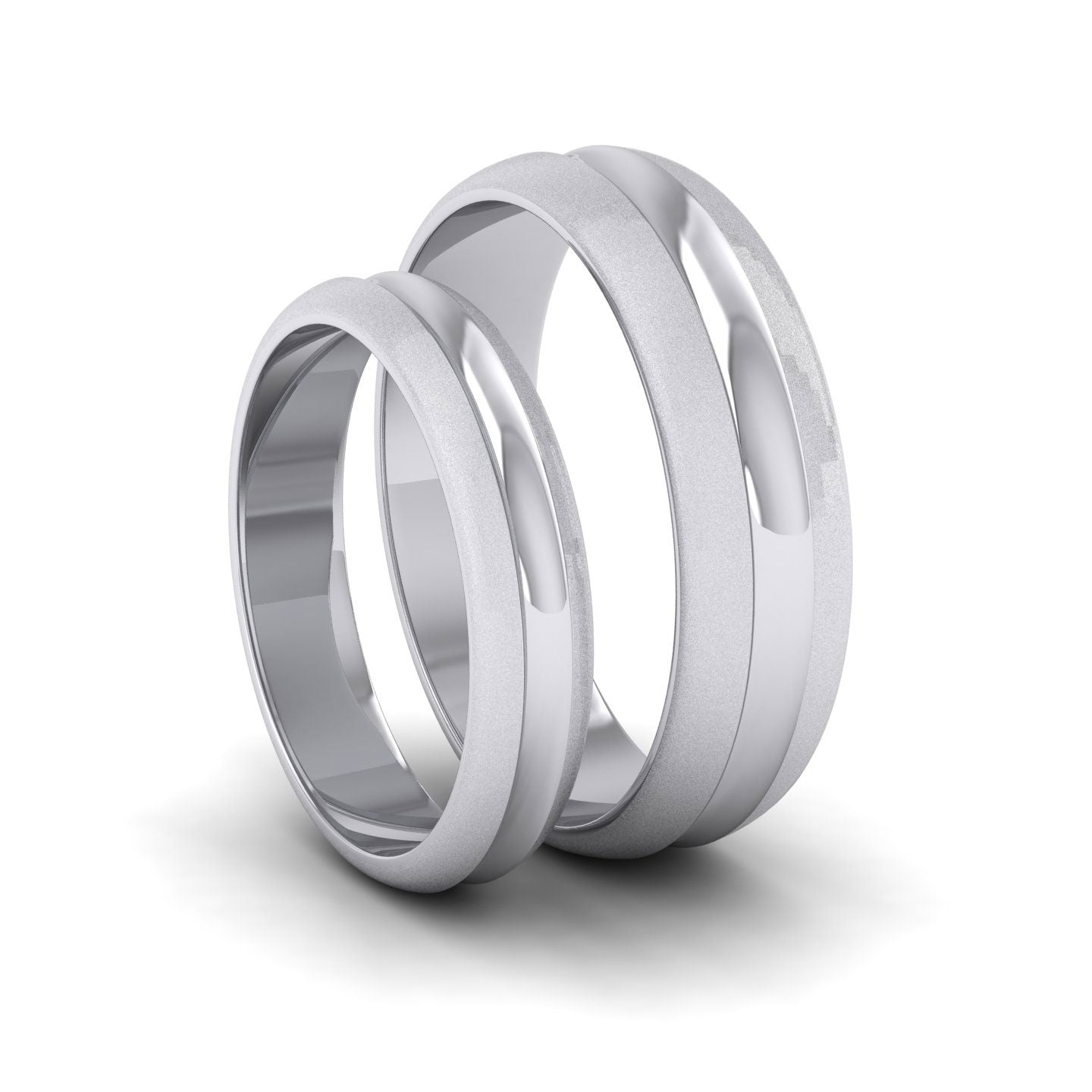 Bullnose Groove Pattern 950 Palladium 4mm Wedding Ring