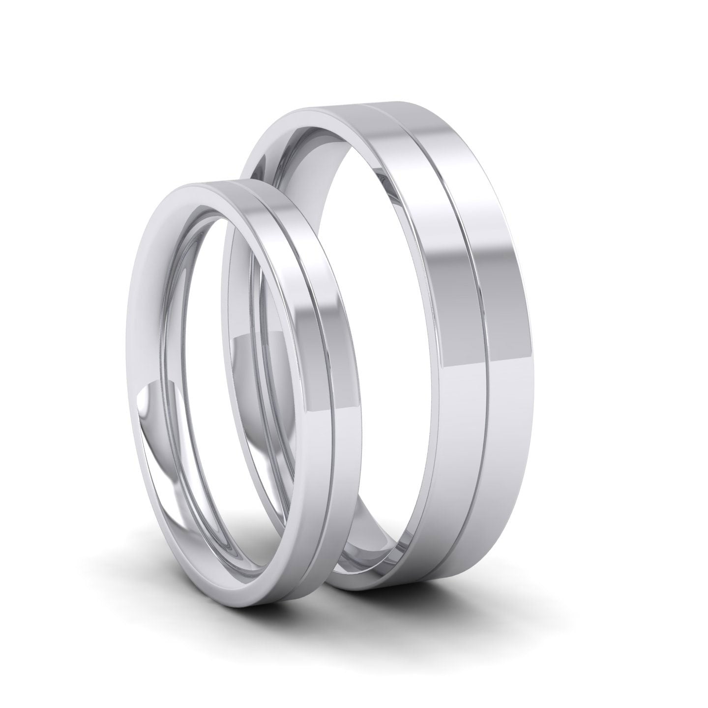 500 Palladium 3mm Wedding Ring With Line