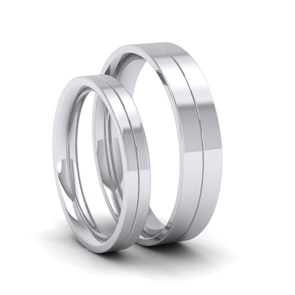 950 Palladium 5mm Wedding Ring With Line G