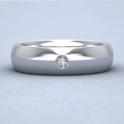 Single Flush Diamond Set 950 Platinum 6mm Wedding Ring Down View