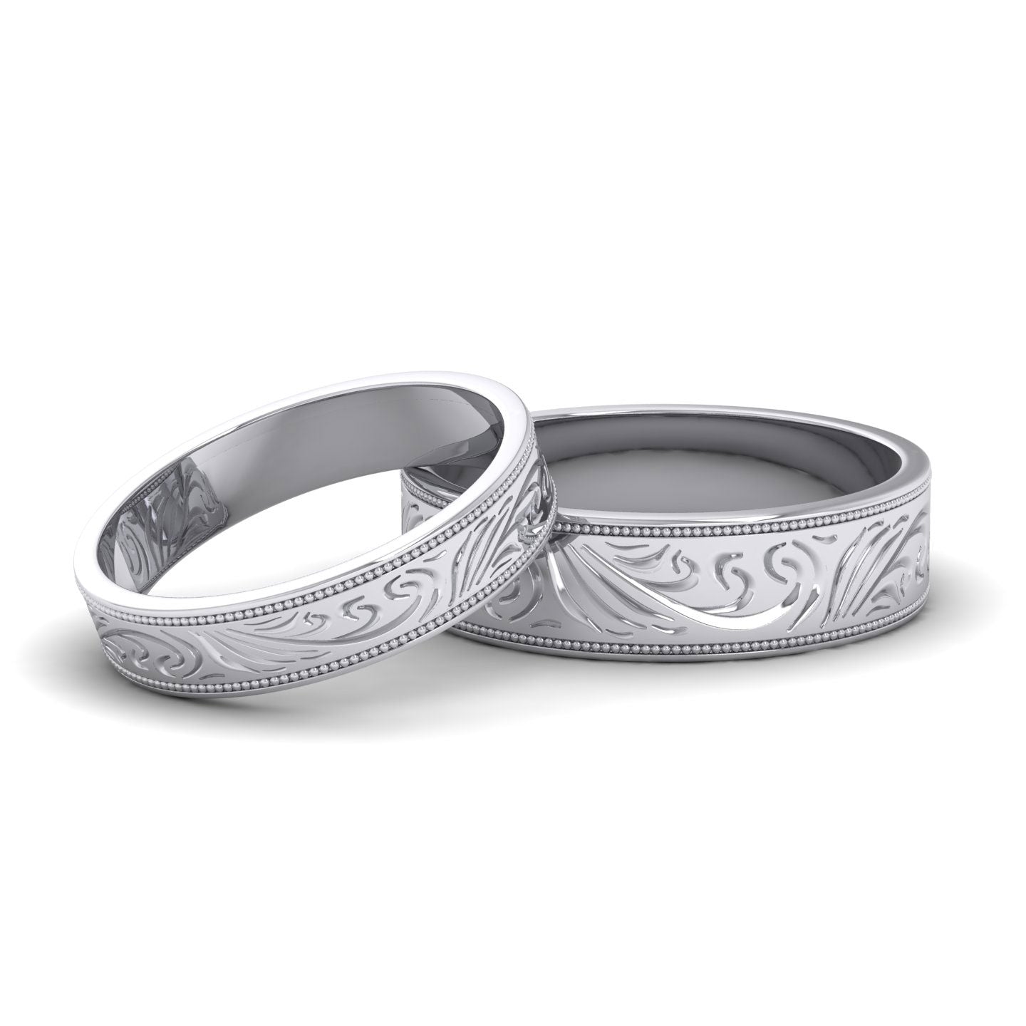 Engraved platinum on sale wedding band