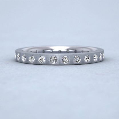 Full Diamond Set 500 Palladium 2.5mm Wedding Ring With 25 Diamonds Down View