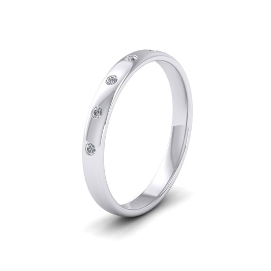 Five Diamond Set (0.05ct) 950 Platinum 2.5mm Wedding Ring
