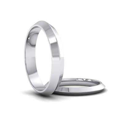 Knife Edge Shape 18ct White Gold 4mm Wedding Ring