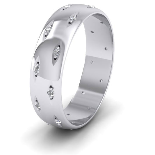 Twenty Diamond Set 500 Palladium 5mm Wedding Ring