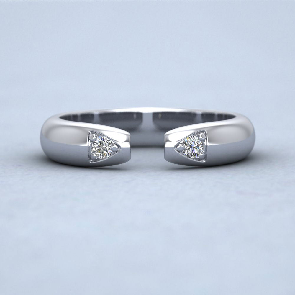 Split Two Diamond Set 950 Palladium 4mm Wedding Ring