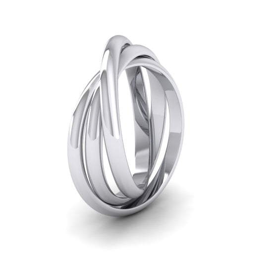 Three 2mm Interlocking Wedding Rings In 500 Palladium