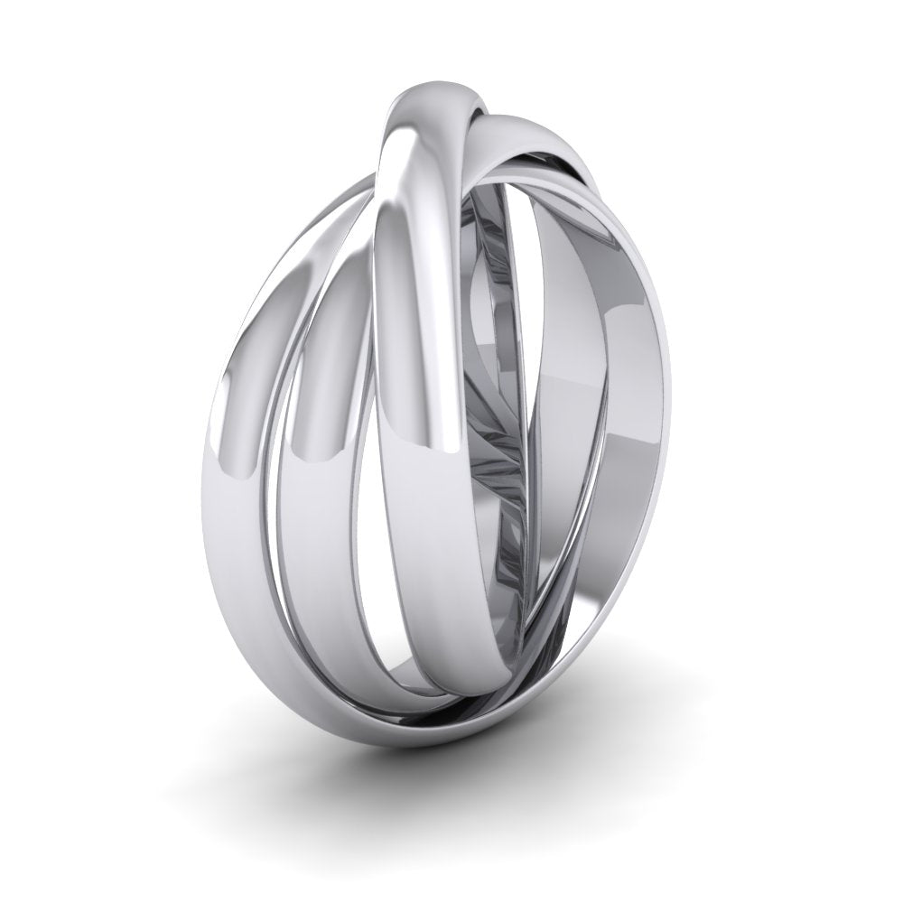 Three 3mm Interlocking Wedding Rings In 500 Palladium