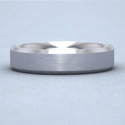 Bevelled Edge And Matt Finish Centre Flat 500 Palladium 5mm Wedding Ring