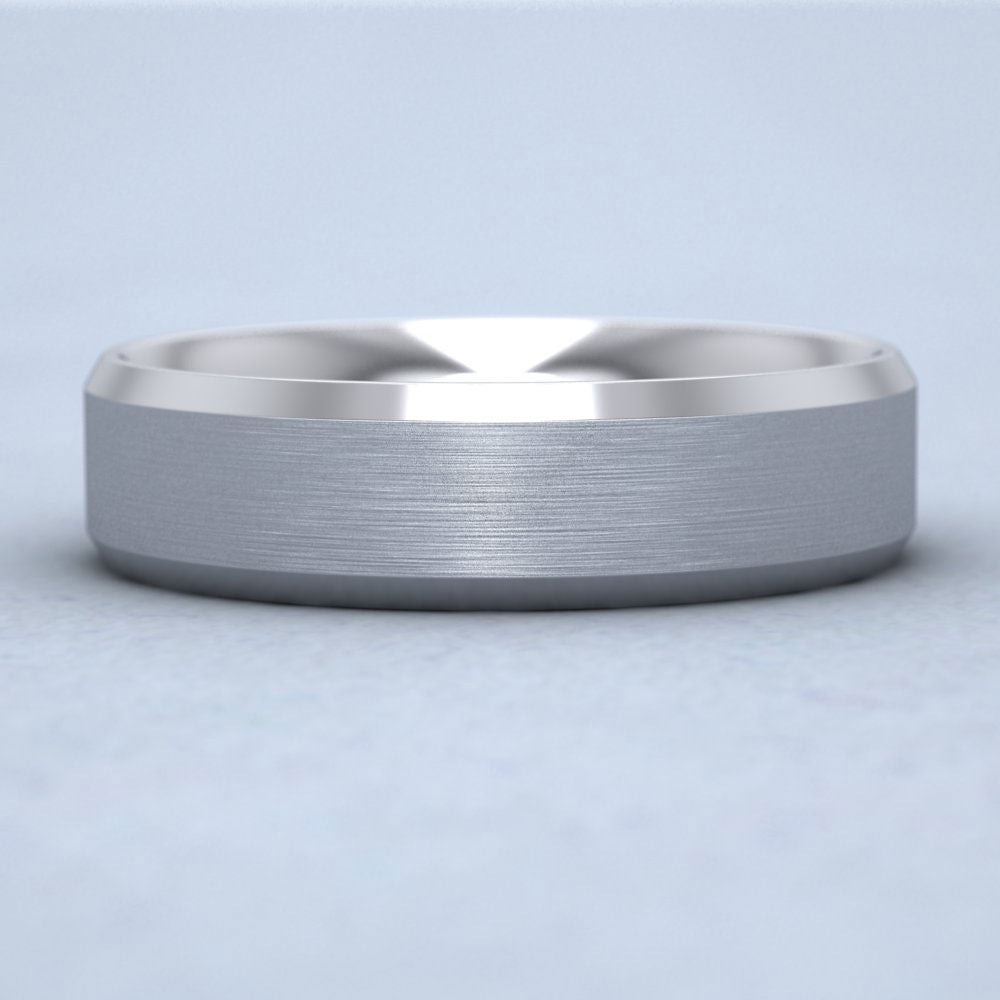 Mens wedding band beveled on sale edge