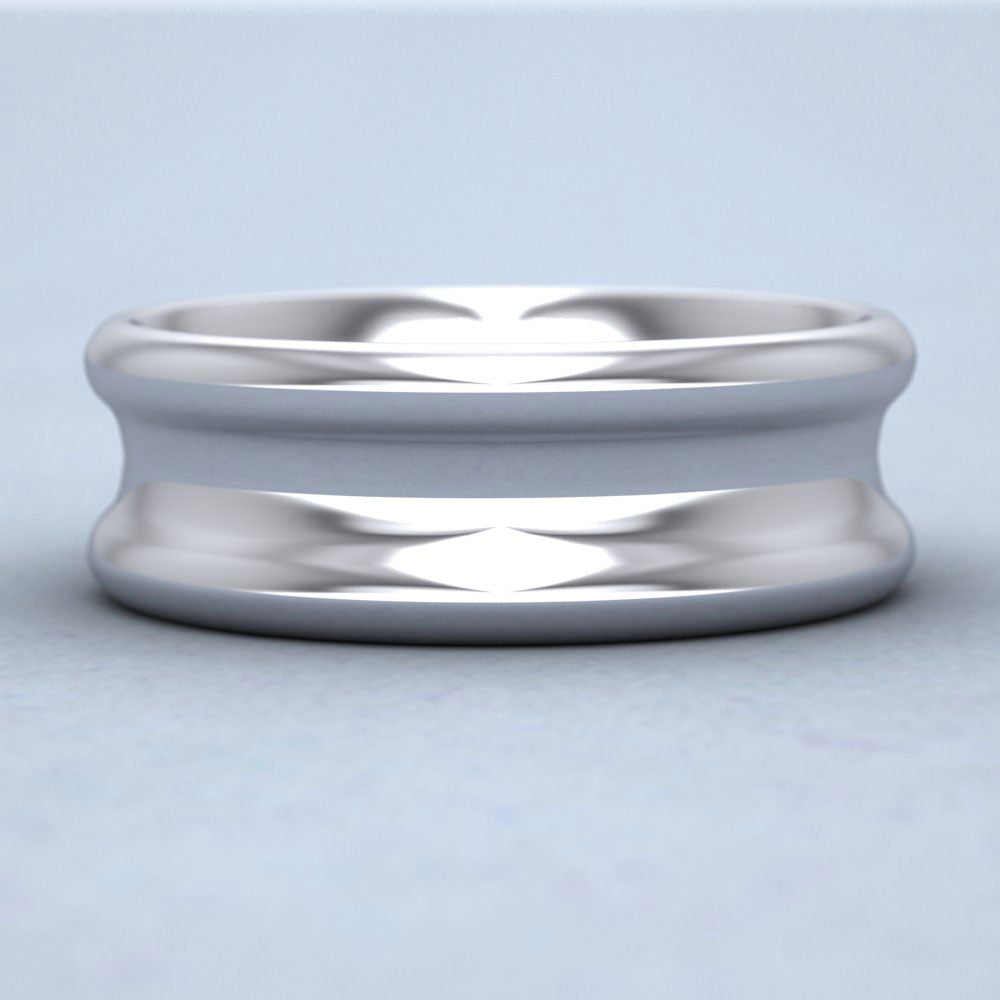 Heavy Concave 500 Palladium 8mm Wedding Ring Down View