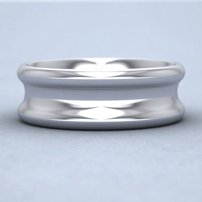 Heavy Concave 500 Palladium 8mm Wedding Ring Down View