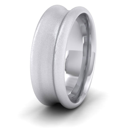 Heavy Concave 14ct White Gold 8mm Wedding Ring