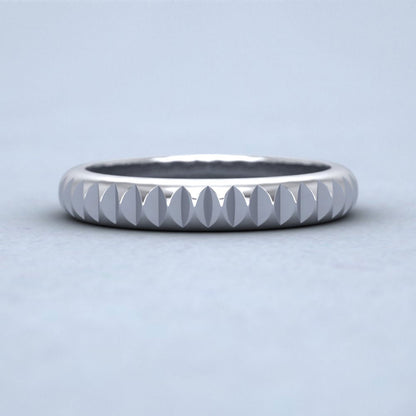 Cut Leaf Across Pattern 950 Palladium 3mm Wedding Ring