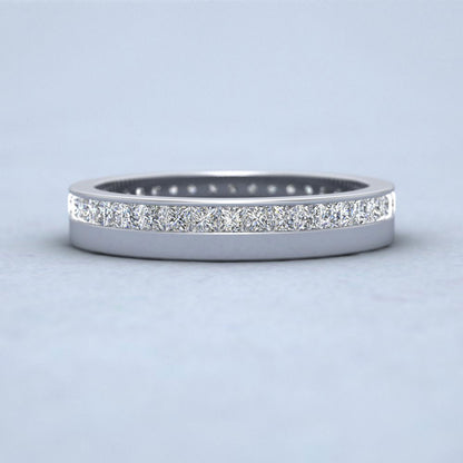 Full Channel Set Princess Cut Diamond 950 Platinum 3.5mm Wedding Ring