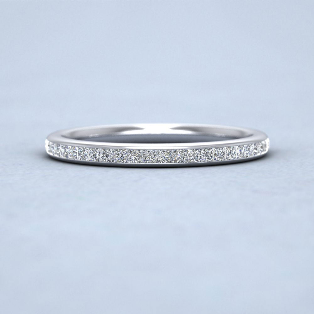 Princess Cut Diamond 0.25ct Half Channel Set Wedding Ring In 950 Platinum 2mm Wide