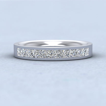 Princess Cut 10 Diamond 0.75ct Channel Set Ring In 950 Platinum. 3.5mm Wide
