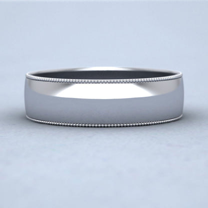 Millgrained Edge 14ct White Gold 6mm Wedding Ring