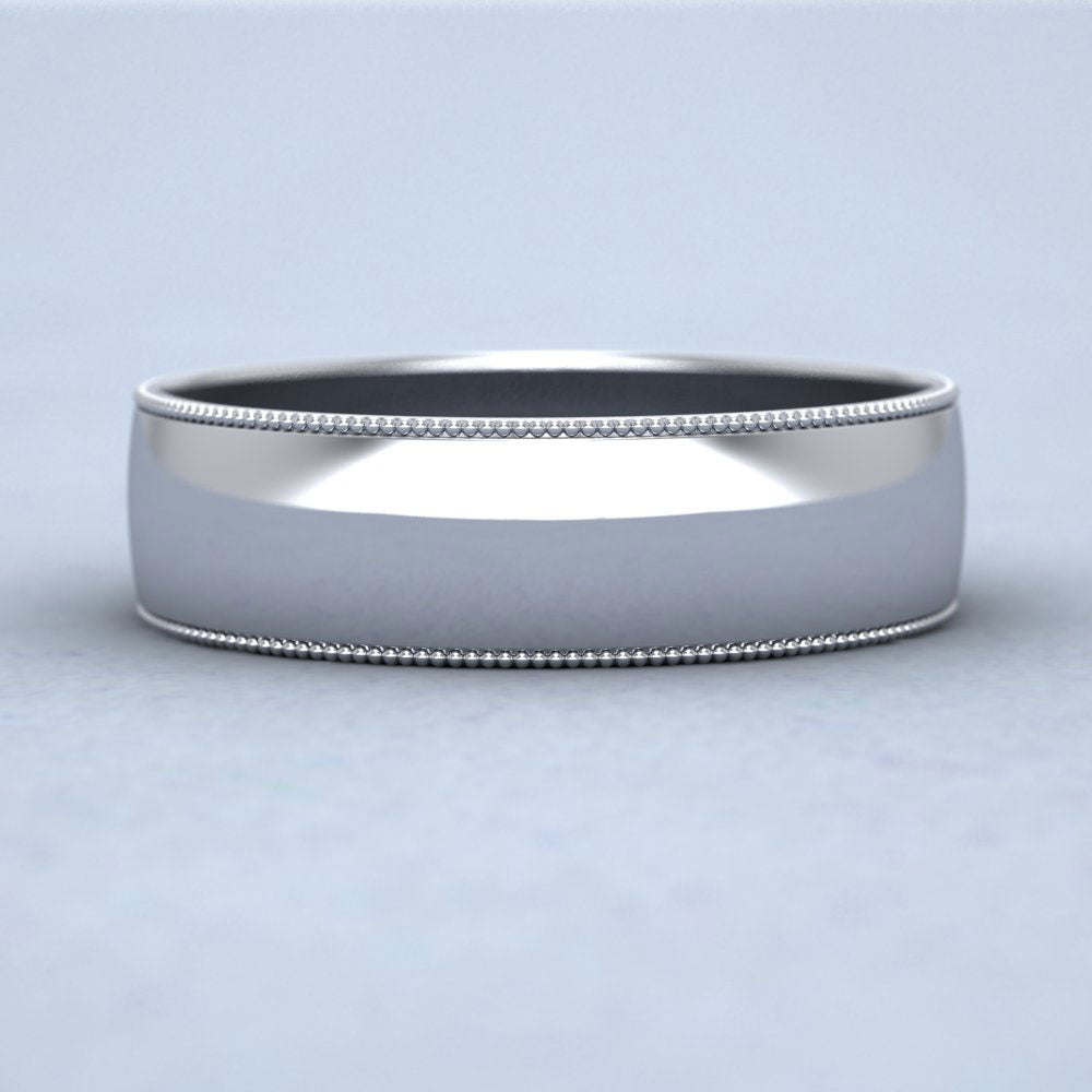 Millgrained Edge Sterling Silver 6mm Wedding Ring