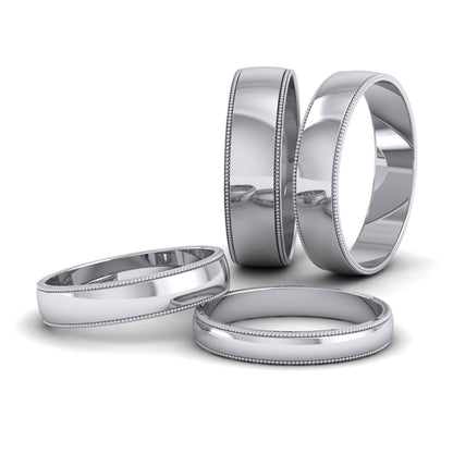 Millgrained Edge 14ct White Gold 5mm Wedding Ring