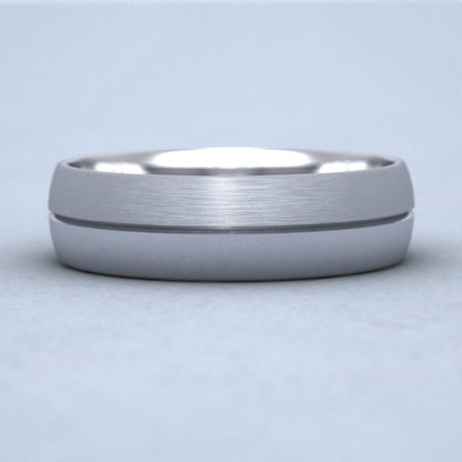 Matt And Polished Line Patterned 950 Platinum 6mm Wedding Ring