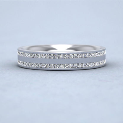 Two Row Full Channel 0.5ct Diamond Set 950 Platinum 4mm Ring