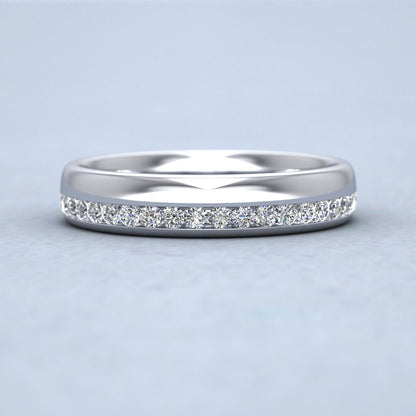 Asymmetric Half Channel Set Diamond 18ct White Gold 4mm Ring