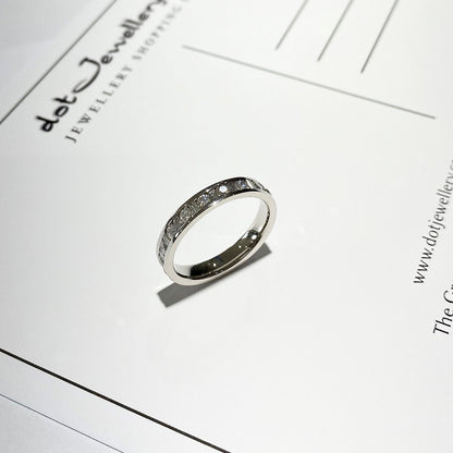 Channel Set Alternate Baguette And Round Diamond 18ct White Gold 3mm Ring