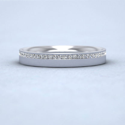 Asymmetric Half Channel Set Diamond 950 Platinum 3mm Ring