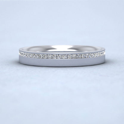 Asymmetric Half Channel Set Diamond 9ct White Gold 3mm Ring