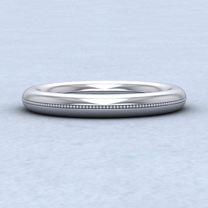 Millgrain Patterned 9ct White Gold 3mm Halo Wedding Ring