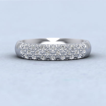 Diamond Pave Set (0.25ct) 950 Palladium 4mm Wedding Ring