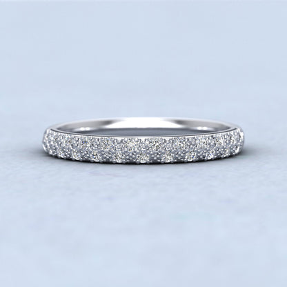 Pave Set Diamond (0.176ct) 950 Platinum 2.5mm Wedding Ring