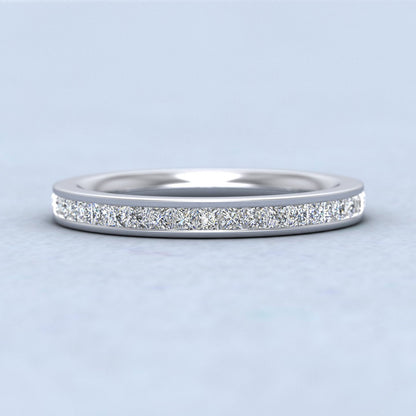 Full Channel Set Princess Cut Diamond 950 Palladium 2.5mm Wedding Ring