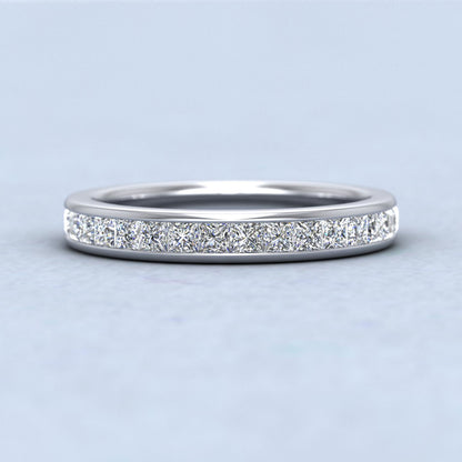 Channel Set Princess Cut Diamond 950 Platinum 3mm Wedding Ring