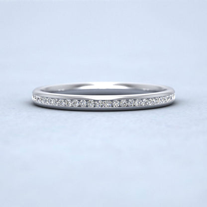 Full Channel Set 0.26ct Round Brilliant Cut Diamond 950 Platinum 2mm Ring