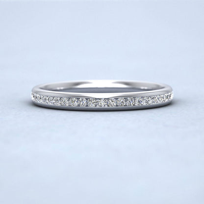 Half Channel Set 0.22ct Round Brilliant Cut Diamond 18ct White Gold 2.25mm Ring