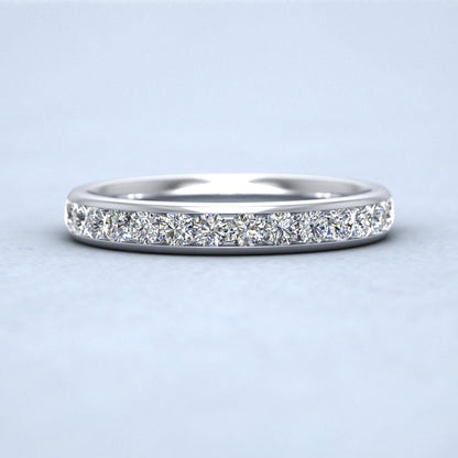 Full Channel Set 1.01ct Round Brilliant Cut Diamond 950 Platinum 3mm Ring