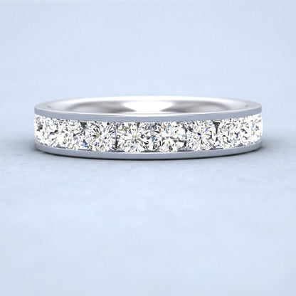 Full Channel Set 2ct Round Brilliant Cut Diamond 950 Platinum 4mm Ring