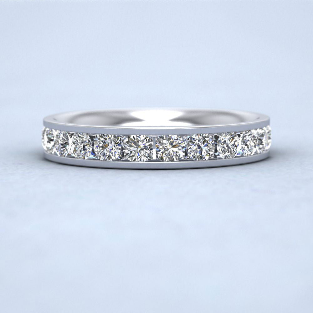 Half Channel Set 0.75ct Round Brilliant Cut Diamond 18ct White Gold 3.5mm Ring