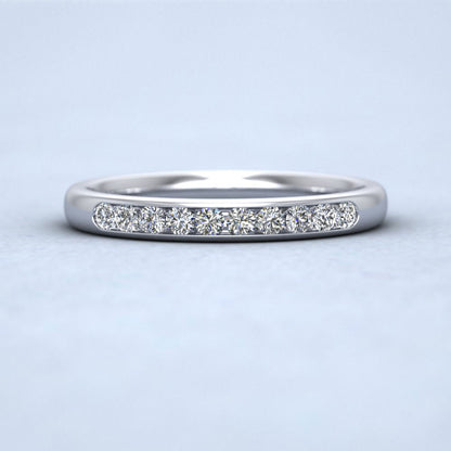 Ten Stone 0.2ct Channel Set Diamond 9ct White Gold 2.5mm Ring