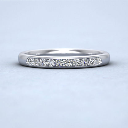 Ten Stone 0.2ct Channel Set Diamond 950 Platinum 2.5mm Ring