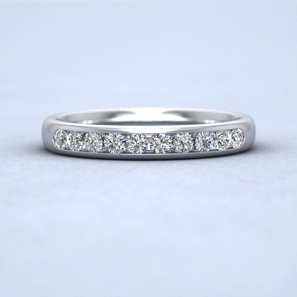 Ten Stone 0.3ct Channel Set Diamond 18ct White Gold 3mm Ring