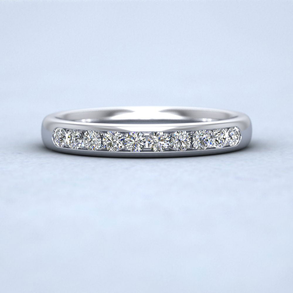 Ten Stone 0.3ct Channel Set Diamond 9ct White Gold 3mm Ring